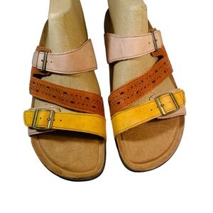 Earth Origins Orono Felix Premium Nubuck Amber Yellow Sandals NWOT